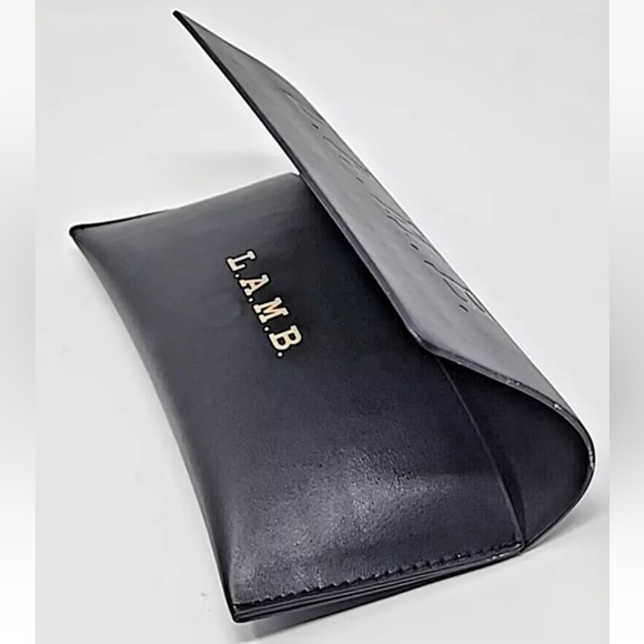 ✨L.A.M.B. Magnetic Black Leather Eyeglass Sunglass Case Semi-Hard - Picture 2 of 9